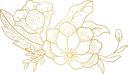 Elegant Metallic Flowers Outline